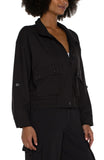 Liverpool Utility Jacket With Cinch Hem - Black