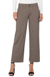 Wide leg crop trouser - Coffee/Sand stripe