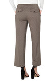Wide leg crop trouser - Coffee/Sand stripe