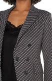 Check button blazer - Navy/toffee