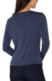 Boat neck knit top - Navy