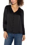 Pleated detail blouse - Black