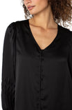 Pleated detail blouse - Black