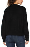Crew neck sweater with fringe - Black