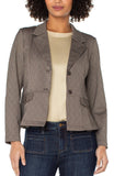 Peplum Blazer - Sand Stripe