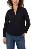 Zip Front Stretch Knit Shirt