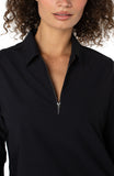 Zip Front Stretch Knit Shirt