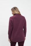 FDJ - COWLNECK LONG SLEEVE SWEATER -  MERLOT