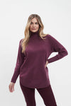 FDJ - COWLNECK LONG SLEEVE SWEATER -  MERLOT