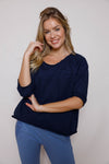 SUZY D - MOLLIE SWEATSHIRT W POCKET DETAIL - NAVY