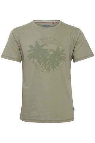 WAVE SURFERS TEE - OIL GREEN-online clearance