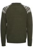BLEND PULLOVER - OLIVE SCANDI - ONLINE CLEARANCE
