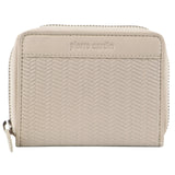 PIERRE CARDIN HERRINGBONE EMBOSSED LEATHER BIFOLD LADIES WALLET - OYSTER