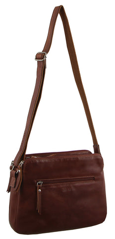 MILLENI CHESTNUT NAPPA LEATHER HANDBAG