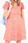MEADOW WRAP DRESS - CORAL-online clearance