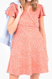 MEADOW WRAP DRESS - CORAL-online clearance