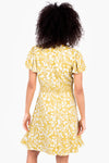 AYLA WRAP DRESS -  YELLOW-online clearance