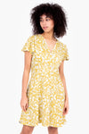 AYLA WRAP DRESS -  YELLOW-online clearance