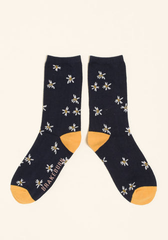 BRAKEBURN NAVY FLORAL SOCK