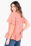 MEADOW BLOUSE - CORAL-online clearance