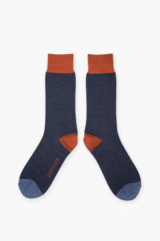 BRAKEBURN MENS NAVY SOCKS