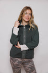 SUZY D - STRETCH COTTON JERSEY MIX HOODY JACKET - OLIVE