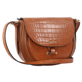 MILLENI VEGAN LEATHER HANDBAG - TAN CROC