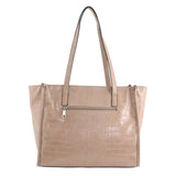 Milleni Vegan Leather Tote Bag - Blush Croc