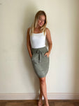 SUZY D MILA ULTIMATE JERSEY SKIRT - LIGHT KHAKI