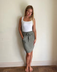 SUZY D MILA ULTIMATE JERSEY SKIRT - LIGHT KHAKI