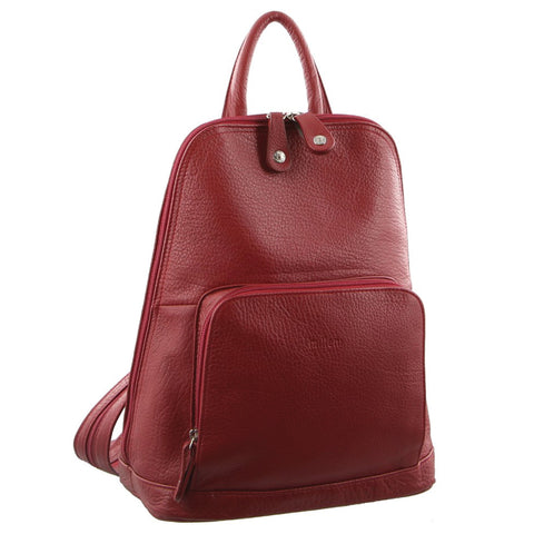 MILLENI RED LEATHER BACKPACK