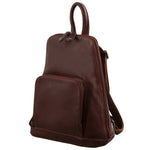 CHESTNUT BROWN LEATHER BACKPACK