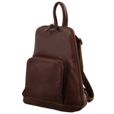 CHESTNUT BROWN LEATHER BACKPACK