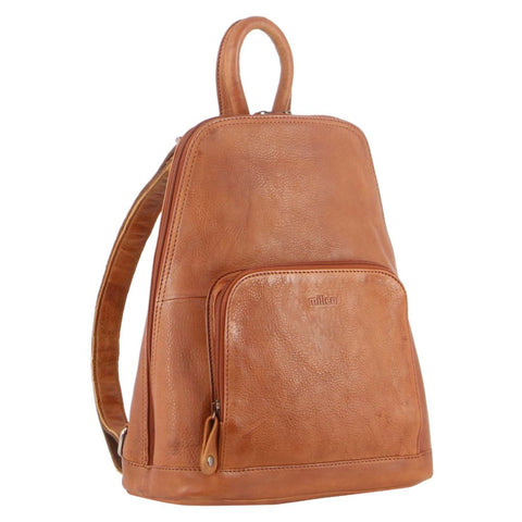 MILLENI LEATHER BACKPACK - COGNAC