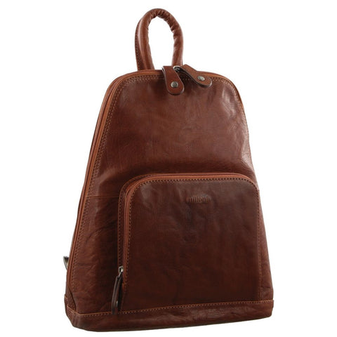 CHESTNUT BROWN LEATHER BACKPACK
