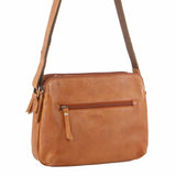 MILLENI COGNAC BROWN NAPPA LEATHER HANDBAG