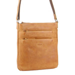 MILLENI NAPPA LEATHER CROSS BODY HANDBAG - CARAMEL