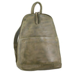 MILLENI LEATHER BACKPACK -- OLIVE