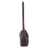 MILLENI INDIGO/CHESTNUT NAPPA LEATHER HANDBAG