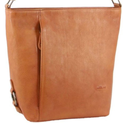 MILLENI COGNAC NAPPA LEATHER HANDBAG