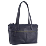 MILLENI NAPPA LEATHER SHOULDER BAG - NAVY