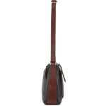 MILLENI NAPPA LEATHER HANDBAG - BLACK/CHESTNUT
