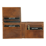 PIERRE CARDIN COGNAC MEN'S LEATHER WALLET