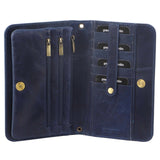 PIERRE CARDIN LEATHER WALLET & ORGANISER RFID PROTECTED - MIDNIGHT BLUE