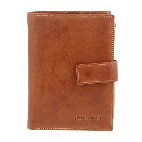 PIERRE CARDIN LEATHER WALLET -- COGNAC