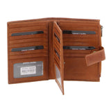 PIERRE CARDIN LEATHER WALLET -- COGNAC