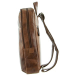 PIERRE CARDIN RUSTIC LEATHER COMPUTER BACKPACK