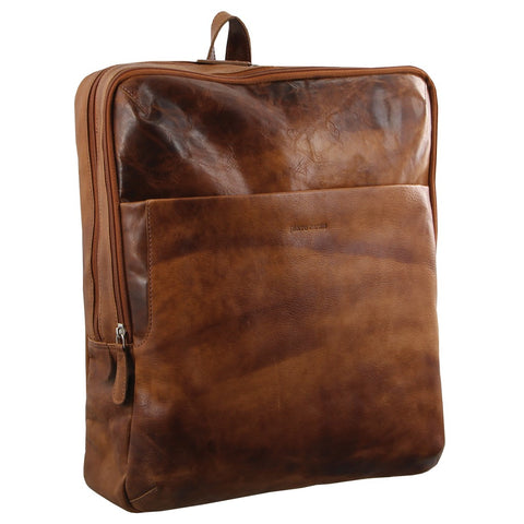 PIERRE CARDIN RUSTIC LEATHER COMPUTER BACKPACK