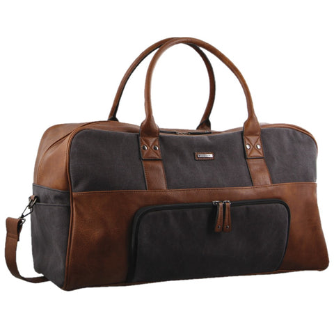 PIERRE CARDIN BLACK CANVAS DUFFEL BAG