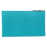 PIERRE CARDIN LADIES LEATHER WALLET - ORANGE/TURQUOISE